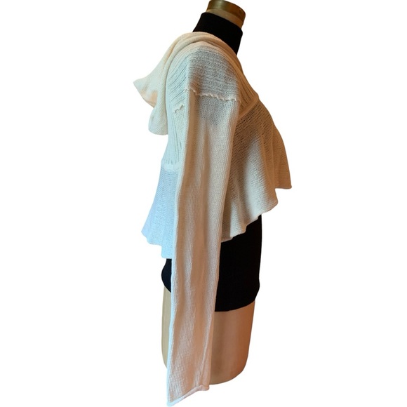 NWT Vintage Y2K Moth by Anthropologie Cropped Sweater Cardigan Cream Size Medium - Picture 6 of 9